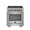Forno Capriasca Titanium Professional 30In. Freestanding Dual Fuel Range FFSGS6187-30 - alternate 1